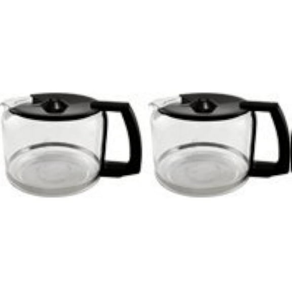 Krups F0344210F-2PK Pro Aroma 10 Cup Glass Carafe, Black Handle, 2 pack