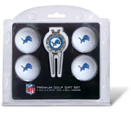 Team Golf Detroit Lions Pack of 4 Golf Balls and Divet Tool Gift Set