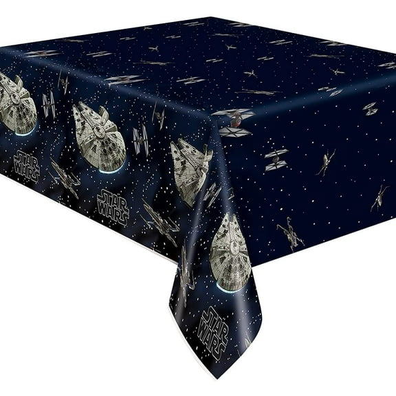 Unique Star Wars Rectangular Plastic Tablecover-1 Pc, 54" X 84", Multicolor