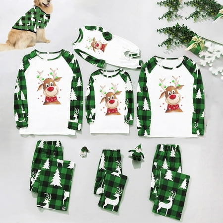 

Family Christmas Pjs Matching Sets 2022 Cute Elk Reindeer Sleepwear Holiday Pajamas Sets Loungewear Outfits