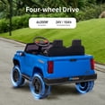 thumbnail image 4 of Hikiddo 4WD 2-Seater Electric Car for Kids, 24V 10Ah Ride on Toys Truck for Big Kids w/ Remote, 4x200W Motor - Blue, 4 of 9