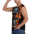 thumbnail image 3 of Pofeuu Flame Metal Skull Print Men's Muscle T-Shirt, Sleeveless, Muscle Tank, Classic Muscle Tee Top For Men Casual Sleeveless Muscle T-Shirt Trendy Clothes-Medium, 3 of 7