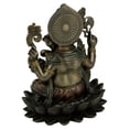 thumbnail image 5 of Veronese Design 10.24 Inch 5 lbs Lord Ganesha Sitting on Lotus Hindu God Antique Bronze Finish Statue, 5 of 6