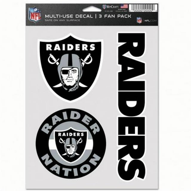 Wincraft NFL Oakland Raiders Autocollant Multi-Usage Fan - Lot de 3