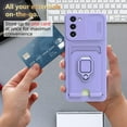 thumbnail image 2 of Compatible with Samsung Galaxy S23 Plus Case with Card Holder and Sliding Camera Cover Samsung S23 Plus Case for Women Men with Magnetic Ring Kickstand Phone Case (Purple), 2 of 14