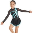 thumbnail image 3 of YONGHS Kids Girls Shiny Figure Ice Skating Dress Competition Dance Gymnastic Skirted Leotard A Lake Green 6, 3 of 7