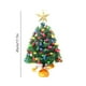thumbnail image 3 of Mini árbol de Navidad de 17.7 pulgadas para escritorio | Árbol de PVC dorado y rojo con adornos, estrella superior, luces LED, fácil montaje, reutilizable, decoración festiva de mesa, 3 of 6