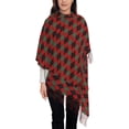 thumbnail image 4 of Cauagu Argyle Plaid Print Women Wrap Shawl tassels Scarves Retro Scarf 77.6"X28.3", 4 of 8
