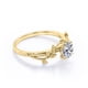 thumbnail image 5 of JeenMata Anillo de Compromiso con Diseño de Hoja de Árbol Inspirado en la Naturaleza - Corte Brillante Redondo de 0,50 Quilates - Solitario - Baño de Oro Amarillo de 18 K sobre Plata, 5 of 6