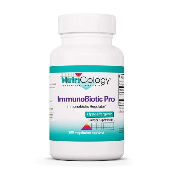 Nutricology ImmunoBiotic Pro Supplement - Lactobacillus Rhamnosus Lysate Powder 75mg, Immunobiotic Regulator, Immune support, Vegetarian Capsules - 200 Count
