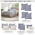 thumbnail image 3 of Michael Amini Mills 7-piece Oversized Cotton Queen Duvet Set in Denim Blue, 3 of 20