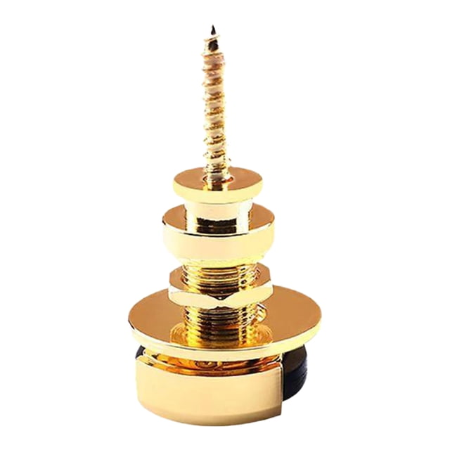 2 Pcs Guitar Strap Locks Set Anti-Rust Guitar Strap Retainer System Quick Release Guitar Strap Button Locks with Mounting Screws Gold
