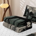 thumbnail image 5 of Erosebridal Rustic Deer Silhouette Zipper Queen Comforter Set with Fitted Sheet and 2 Pillowcases,Pine Tree Wood Zipper Bedding Set For Boys,Reversible,4 Pieces, 5 of 7
