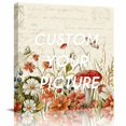 thumbnail image 2 of Vintage Spring Floral Wall Art Painting on Canvas, Summer Botanical Red Canvas Art Home Prints Wall Art Framed Modern Artwork for Living Room Bedroom Wall Decor 20x20in, 2 of 9