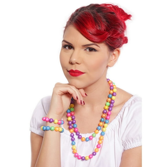 Rainbow Pop Beads Pack 50s Retro Jewelry Party Favor 3oz 135 Beads 12mm - Hey Viv
