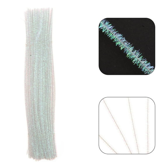 FRCOLOR 100pcs Sparkly Tinsel Pipe Cleaners for Kids Crafts Iridescent Chenille Stems for DIY Art Projects and Holiday Decorations