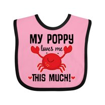 Inktastic My Poppy Loves Me Grandchild Boys or Girls Baby Bib