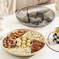 thumbnail image 2 of Paokuoon Assiette à Fruits Secs Multi-Compartiments Plateau Rond avec 6 Compartiments Grande Capacité et Matériau de Qualité Alimentaire pour Animaux, 2 of 7