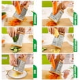 thumbnail image 4 of Râpe à Fromage à 6 Côtés Trancheuse de Légumes en Acier Inoxydable Râpe Filamenteuse Multi-Usage Petites et Grandes Tranches, 4 of 5