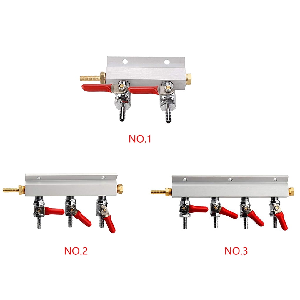 Beer Brewing Pressure Reducer 1//4/" Manifold Distribution CO2 Splitter Muti-Way