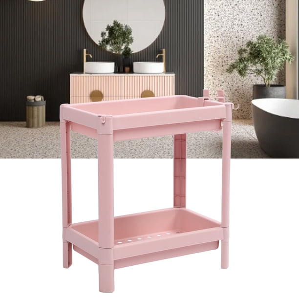 Estantería De Almacenamiento, Organizador De Suelo De De Plástico De Varios Niveles, Rosa, Ideal Para , Cocina, Sala De Estar