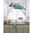 thumbnail image 2 of Teal Green Sea Turtle Kitchen Swag Valances for Windows, Summer Ocean Leaf Wood Grain Swag Valances Curtains for Living Room, Rod Pocket Window Treatments for Bathroom, Bedroom, Cafe, 56"x36", 2 of 6