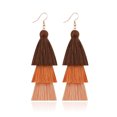 thumbnail image 4 of Pendientes de gancho con borlas de hilo de algodón tejido en capas simples para mujer, joyería de disfraz, 5 uds. ER, 4 of 5