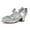 Silver, variant on Kushyshoo Silver Girls Dress Shoes Mary Jane Pumps with Bow 1.5in Low Heel Wedding Party Princess 12M