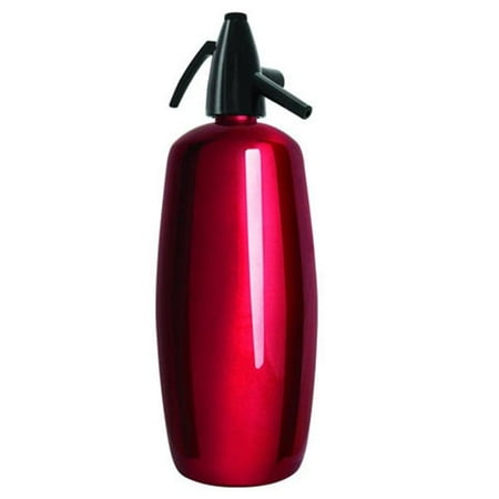 Liss 3445 2 Quart Stainless Steel Red Soda Siphon