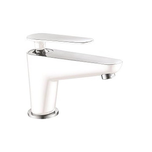 Dawn AB27 1600CPW Robinet de Toilette à Levier Unique & 44; Chrome & Blanc
