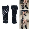 thumbnail image 2 of Women's Elegant Lace Ankle Socks Hollowout Fishnets Rhombus Pattern Short Socks Sheer Ruffle Frilly Mesh Socks Hosiery, 2 of 9