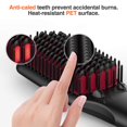 thumbnail image 6 of Enhanced Hair Straightener Heat Brush, 2-in-1 Ceramic Ionic Straightening Brush, Hot Comb with Anti-Scald Feature, Auto Temperature Lock & Auto-Off Function (BLACK), 6 of 7