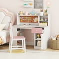 thumbnail image 2 of Gymax Kids Desk & Chair Set w/Chair Hutch 3-Layer Side Shelf Storage Cabinet, 2 of 10