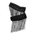 thumbnail image 5 of Segolike 1 Pair Latin Dance Arm Sleeves Competitions Shiny Comfortable Tassel Arm Sleeves Black Silver, 5 of 7
