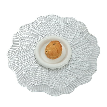 

Hesroicy Table Placemat - Wear-resistant Non-slip Hollow Design Exquisite Irregular Swirl Cup Pad Placemat Household Supply