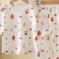 thumbnail image 3 of Ulanda 100% Organic Cotton Baby Long Sleeve Pajama Sets, Toddler Boy Girl 2-Piece Sleepwear (Red, 3-4 Years), 3 of 3
