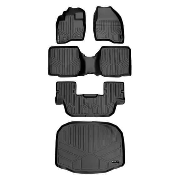 SMARTLINER 4 Rows Custom Fit Floor Liners Compatible with 2015 - 2016 Ford Explorer 7 Passenger (Gasoline | 2nd Row Bucket Seat With Center Console)
