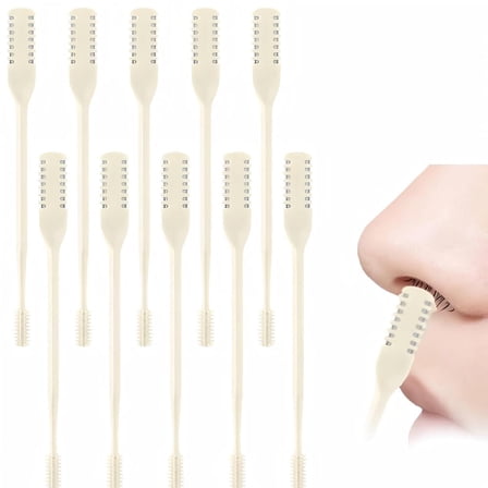 10 Pcs 2-in-1 nose hair trimmer, upgraded double-sided stainless steel nose blades, 360° nose hair removal tool, unisex trimmer