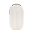 thumbnail image 6 of Elegant Oval Ridged Ceramic Vase for Living Room Decor - Decorative Home Accents for Bedroom, Office Desk, and Entryway Table - Flower Vase for Shelf or Kitchen Counter Display - 9", White, 6 of 12