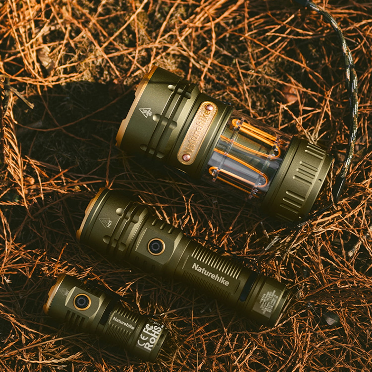 Naturehike，USB Rechargeable Outdoor Flashlight, High Lumen Flashlight, Tactical Emergency Flashlight, Long Battery Life LED Flashlight, Three light modes, IP44 Waterproof