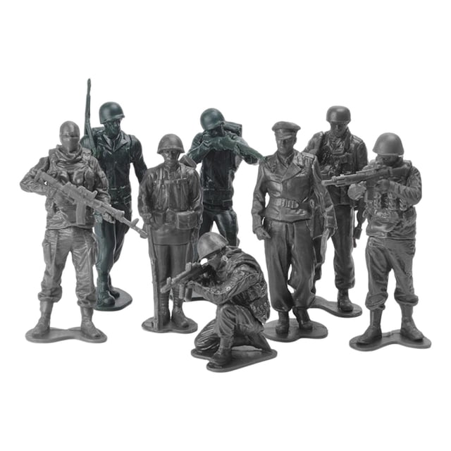 Milaget 8 Pieces 1/18 Soldiers Figurines Model Realistic Collection Toys Diorama Sand