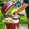 thumbnail image 5 of Sunnydaze Stainless Steel Half Moon Cooking Grate System for 18" Kamado Charcoal Grill, 5 of 12