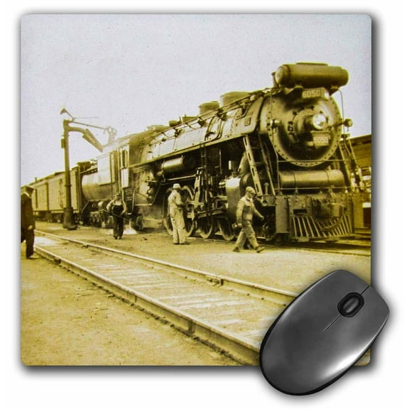 3dRose, Steam Train Locomotive No. 6050 Canadian Railway Railroad Circa 1920 , MousePad