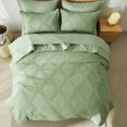 thumbnail image 4 of Davulos King Size Comforter Set,7 Pieces King Bed in a Bag Luxury Bedding Set with Diamond Pattern Gift for Family,Green, 4 of 9