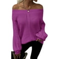 thumbnail image 1 of Pulls Femmes Robe Oversize Manches Longues Sexy hors Épaule Couleur Bloc Pull Pull Tops, 1 of 6