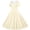 Beige, variant on 5-14Y Girls Retro Hepburn Style A-Line Dress, Peter Pan Collar Short Sleeve Button Front Dress, Perfect for Dance Recitals White 13 Years