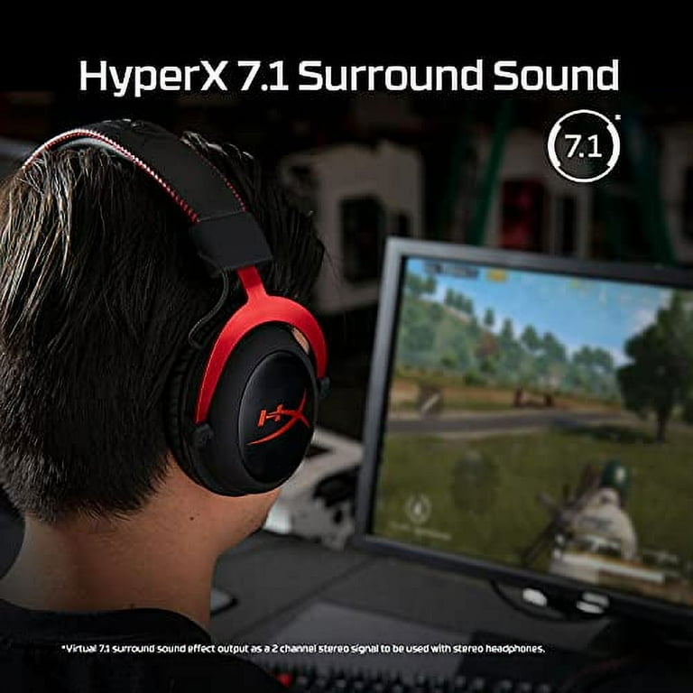 HyperX Cloud II - Gaming Headset, 7.1 Surround Sound, Memory Foam Ear Pads,  Durable Aluminum Frame, Detachable Microphone, Works with PC, PS5, PS4,  Xbox Series X