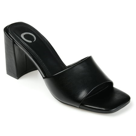 

Journee Collection Womens Alisia Open Square Toe Slip On Block Heel Sandals