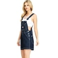 thumbnail image 2 of Revolt Plus Size Women's Juniors Classic Twill Short Overalls (Dark Denim, 22), 2 of 4