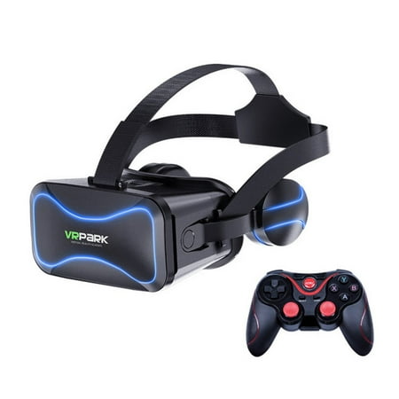 V5 VR Headset for iPhone, Samsung, Android Phone (4.7-6.8in Screen), Phone 3D Goggles VR Glasses, w/ Trigger Button Enjoying Virtual Reality Game & Video,Black